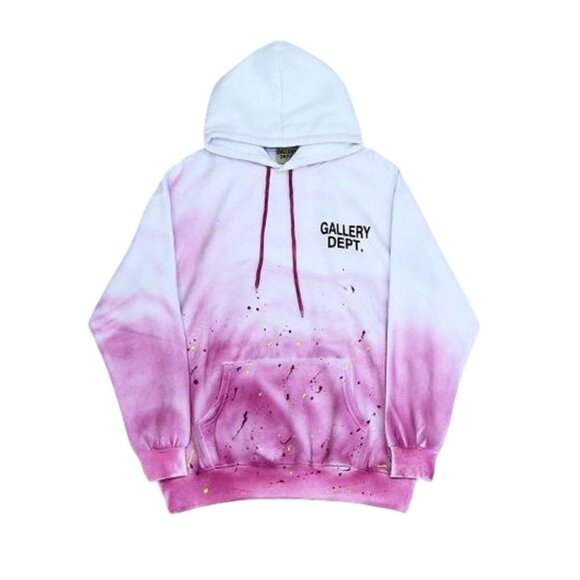 Gallery Dept Printed Pullover Hoodie Pink